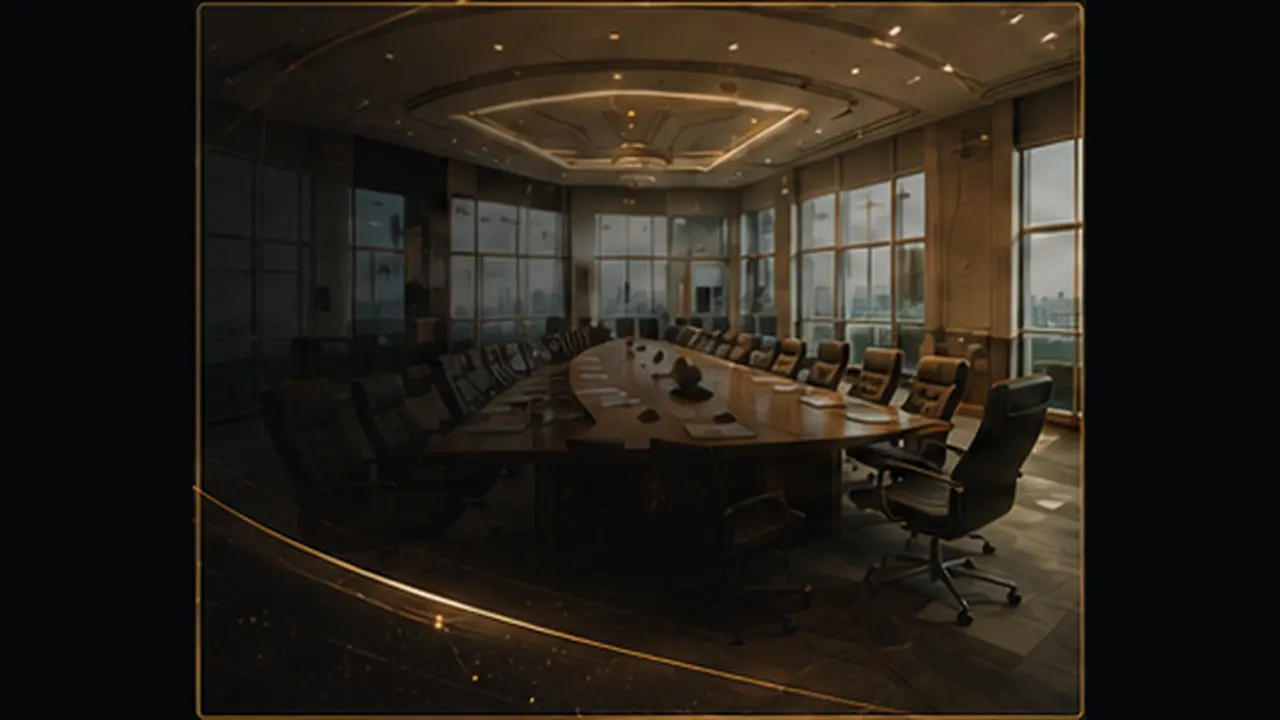 Luxury corporate boardroom set for a leadership event