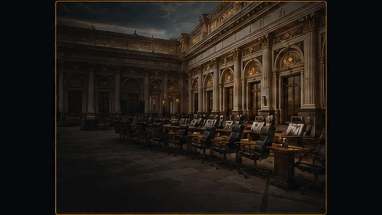 Grand government hall arranged for an official ceremony
